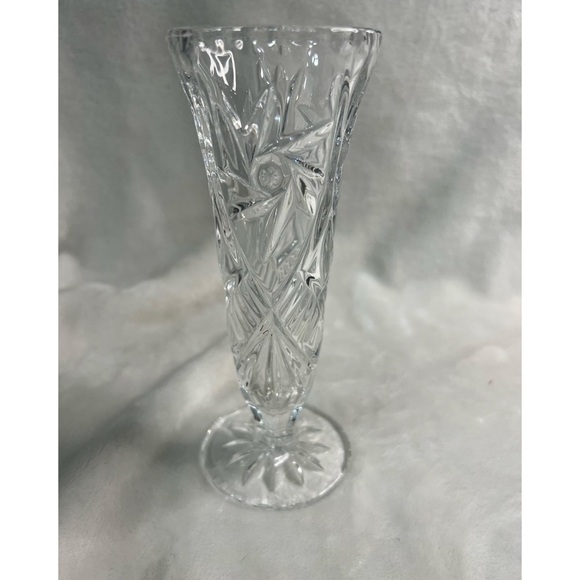 Hand Cut Glass Vase - Picture 1 of 4